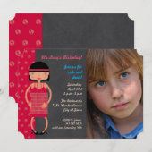 Fotouitnodiging voor Charleston Chic Birthday Kaart (Voorkant / Achterkant)