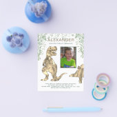 Fotouitnodiging voor Dinosaur-verjaardagsfeest Flyer (Enkel)