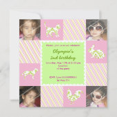 Fotouitnodiging voor gezelschapsdieren en strepen  kaart (Voorkant)