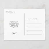 Fotouitnodiging voor moderne lettertypegrootte briefkaart (Achterkant)