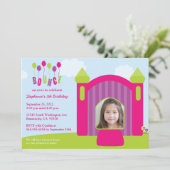 Fotouitnodiging voor verjaardagsfeest kaart (Staand voorkant)