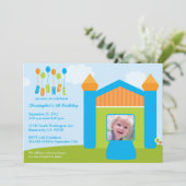 Fotouitnodiging voor verjaardagsfeest kaart (Staand voorkant)