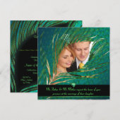 Fotouitnodigingen voor het huwelijk Peacock Kaart (Voorkant / Achterkant)