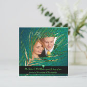 Fotouitnodigingen voor het huwelijk Peacock Kaart (Staand voorkant)
