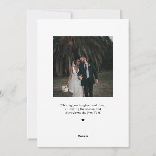 Fotovakantiekaart voor gehuwde Passen getrouwd en Feestdagenkaart (Achterkant)