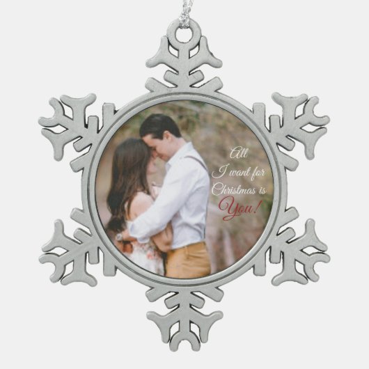 Fotoversiering Tin Sneeuwvlok Ornament (Voorkant)