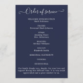 Fotoviering van het leven Orde van de dienst blauw Programma (Achterkant)