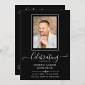 Fotoviering van het leven Orde van dienst zwart Programma (Voorkant / Achterkant)