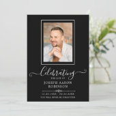 Fotoviering van het leven Orde van dienst zwart Programma (Staand voorkant)