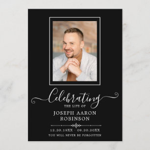 Fotoviering van het leven Orde van dienst zwart Programma