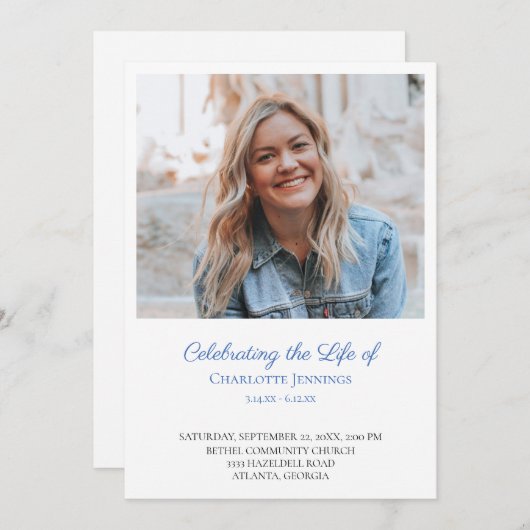 Fotoviering van het Life Order of Service-programm Programma (Voorkant / Achterkant)