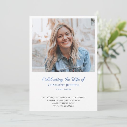 Fotoviering van het Life Order of Service-programm Programma (Staand voorkant)