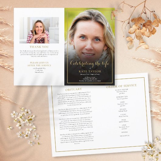 Fotovolgorde van dienst Funeral Memorial Programme