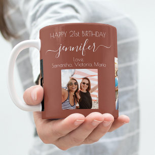 Fotovrienden van Birthday noemen bruine aarde Koffiemok