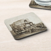 Fotowagen van Roger Fenton Fotorealisme Bier Onderzetter (Linkerzijde)