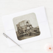 Fotowagen van Roger Fenton Fotorealisme Vierkante Sticker (Envelop)