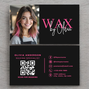 Fotowas Specialist Esthetician QR Code Hot Pink Visitekaartje