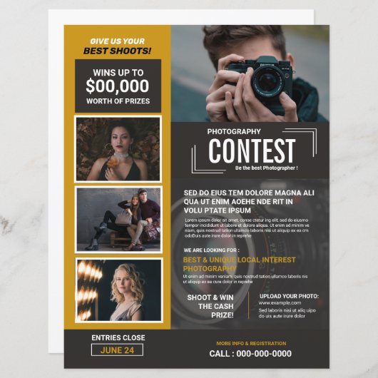 Fotowedstrijd Flyer Sjabloon (Voorkant / Achterkant)