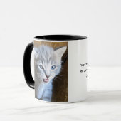 Fou de chat. Humour de chat. Mug de café sur les c (Devant gauche)