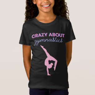 Fou de la gymnastique T-shirt rose et blanc