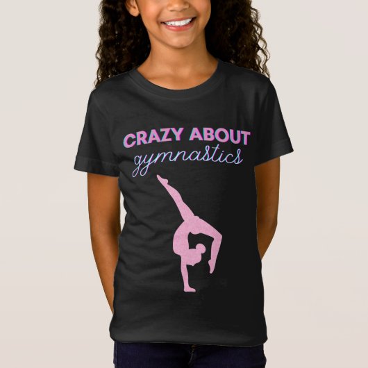 Fou de la gymnastique T-shirt rose et blanc (Devant)