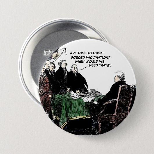 Fouding Fathers debatteren over Button van persoon (Voorkant /achterkant)