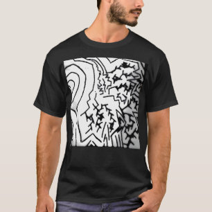 "Foudre" noire/blanche abstraite T-shirt "