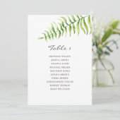 fougère aquarelle. Carte des sièges mariages verdo (Debout devant)