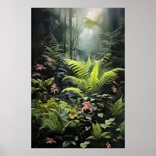 Fougère de forêt profonde, impression de mur sombr (Devant)