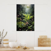 Fougère de forêt profonde, impression de mur sombr (Cuisine)