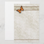 Fougères de papillon de ~ de papeterie de motif de (Devant / Derrière)