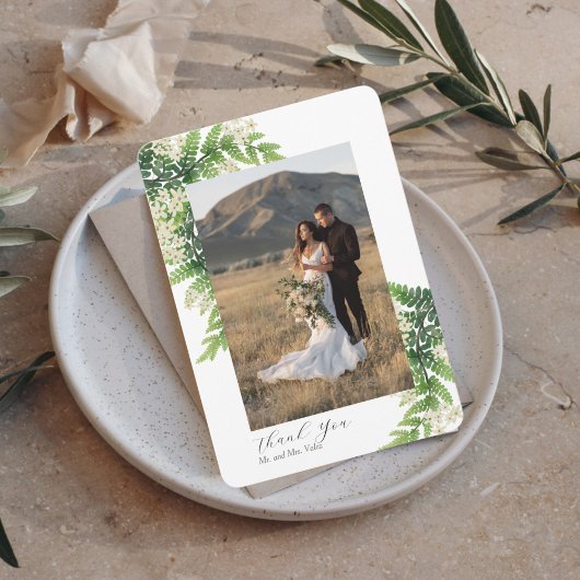 Fougères Fleurissantes Photo Merci Mariage