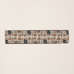 Foulard 11 Photo Collage personnalisé Monogramme noir<br><div class="desc">Utilisez jusqu'à 11 photos de téléphone carré ou selfie pour créer un cadeau unique et personnel. Si vous avez besoin d'ajuster les images,  cliquez sur l'outil personnaliser pour apporter des modifications.</div>
