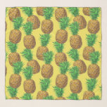 Foulard Ananas ensoleillés<br><div class="desc">J'avais dessiné de l'ananas avec des marqueurs d'encre sur du papier puis j'ai fait le motif dans Photoshop.</div>