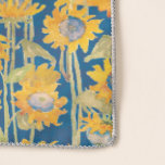 Foulard Aquarelle de tournesol jaune Floral<br><div class="desc">Accentuez votre garde-robe avec ce foulard en mousseline fleurie. Ce design présente un jardin de tournesols jaunes peints en aquarelle sur un arrière - plan bleu vif. Conçu par un artiste de renommée mondiale ©Tim Coffey.</div>