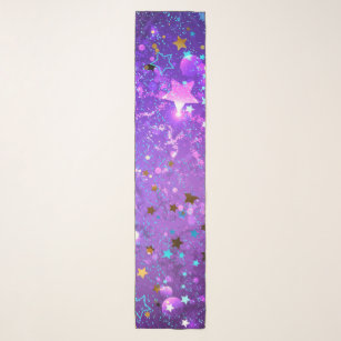 Foulard Arrière - plan de feuille violet avec étoiles