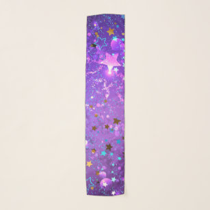 Foulard Arrière - plan de feuille violet avec étoiles