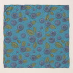 Foulard Bleus sur bleu<br><div class="desc">Bleuets peints à la main et feuilles</div>