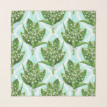 Foulard Bouquet de lis de la vallée fleurs sur le bleu<br><div class="desc">Bouquet de peintures à l'aquarelle lily de la vallée fleurs design motif sans couture</div>