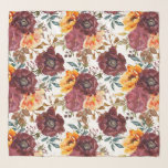 Foulard Bourgogne Orange Rustique Automne Aquarelle Floral<br><div class="desc">Burgundy Orange Rustique Automne Aquarelle d'automne Mariages floraux Acessoires Écharpes Les enveloppes présentent une aquarelle botanique motif floral en bordeaux et orange sur un arrière - plan blanc. Parfait pour les mariages,  les demoiselles d'honneur,  cadeau d'anniversaire pour maman,  grand-mère,  amis et plus. Conçu par ©Evco Studio www.zazzle.com/store/evcostudio</div>