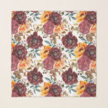 Foulard Bourgogne Orange Rustique Automne Aquarelle Floral<br><div class="desc">Burgundy Orange Rustique Automne Aquarelle d'automne Mariages floraux Acessoires Écharpes Les enveloppes présentent une aquarelle botanique motif floral en bordeaux et orange sur un arrière - plan blanc. Parfait pour les mariages,  les demoiselles d'honneur,  cadeau d'anniversaire pour maman,  grand-mère,  amis et plus. Conçu par ©Evco Studio www.zazzle.com/store/evcostudio</div>