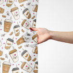 Foulard Cafés, Fèves de café, Amateur de café, Coeurs<br><div class="desc">Motif mignon,  amusant et adorable avec tasses à café,  haricots et coeurs de café. Un cadeau moderne et tendance,  parfait pour les amateurs de café dans votre vie.</div>