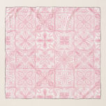 Foulard Carreaux ornés en rose<br><div class="desc">Divers carreaux ornés peints à la main avec des éléments floraux</div>