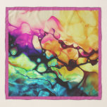 Foulard Chiffon Scarf Alcohol Ink Swirl<br><div class="desc">Ce magnifique foulard à déclaration colorée a un tourbillon de couleur et une bordure solide. Il s'agit d'une véritable "déclaration" et il est certain d'attirer de nombreux compliments. Portez-le comme un foulard pour habiller n'importe quelle tenue, ou comme un enveloppement pour l'usure du soir et des occasions spéciales. Peu importe...</div>