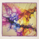 Foulard Chiffon Scarf Alcohol Ink Swirl<br><div class="desc">Ce magnifique foulard à déclaration colorée a un tourbillon de couleur et une bordure solide. Il s'agit d'une véritable "déclaration" et il est certain d'attirer de nombreux compliments. Portez-le comme un foulard pour habiller n'importe quelle tenue, ou comme un enveloppement pour l'usure du soir et des occasions spéciales. Peu importe...</div>