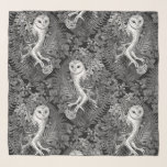 Foulard Chouettes, fougères, chênes et baies 4<br><div class="desc">Chouettes а et peintes,  souris,  baies et fougères forestières,  motif sans soudure</div>