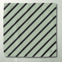 Foulard classique rayé en diagonale noir et vert