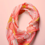 Foulard Coral orange aquarelle fleurie été motif<br><div class="desc">Coral rose et orange pétales de fleurs d'aquarelle rouge motif foulard pour une tenue d'été design branchée.</div>
