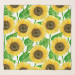 Foulard Couleur d'eau des fleurs de soleil<br><div class="desc">Aquarelle design motif avec tournesol.</div>