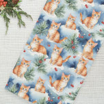 Foulard Cute Ginger Chats En Chiffon Festif De Neige<br><div class="desc">Cette jolie écharpe est un choix idéal pour les amoureux de les chats à Noël. Le foulard en mousseline légère est modelé avec de mignons chats gingembre dans la neige hivernale,  dans un style aquarelle. Un accessoire ludique à thème félin pour la saison festive.</div>